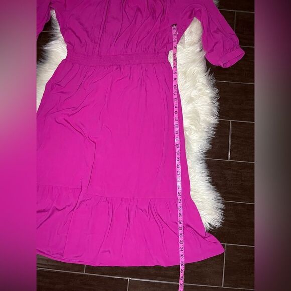 Scoop Hot Pink Blouson Midi Dress with Bow in Back sz XL - Picture 9 of 9